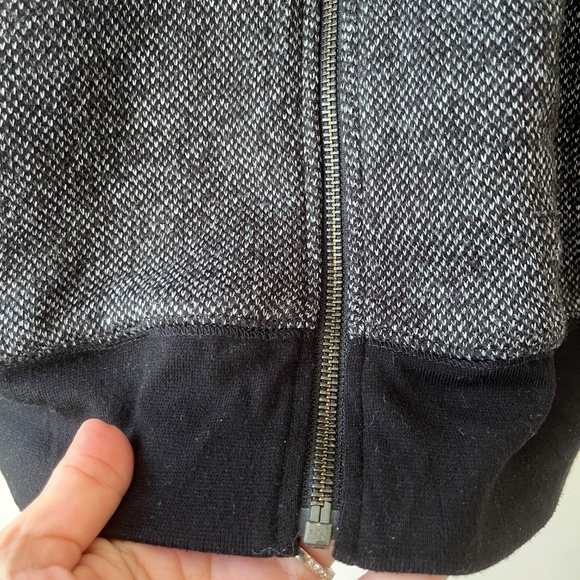 Banana Republic Sz L Knit Full Zip Jacket Sweater Gray Mock Neck Pockets - Picture 4 of 8